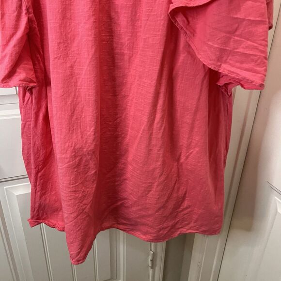 Old Navy Pink Cotton Flutter Wide Sleeve Keyhole Back Midi Dress Womens Size XL - Picture 8 of 12